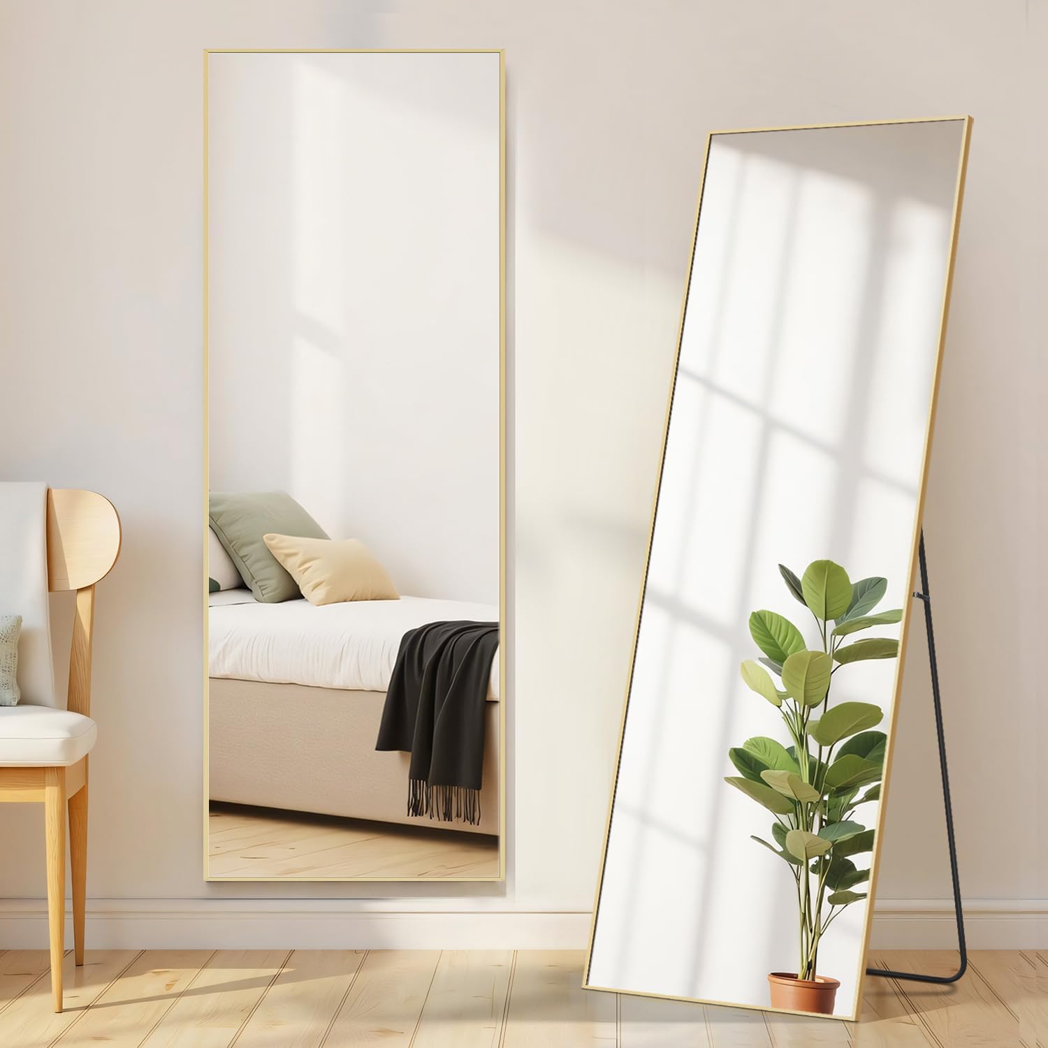 【momoさま専用】アル AR MIRROR 60×160 ミラー 鏡 全身鏡 鏡 スタンドミラー 姿見 全身鏡 長方形 木製 60x160cm Alma(アルマ) 2